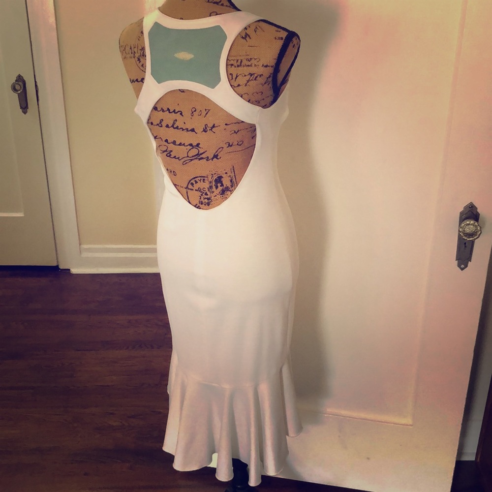 David Rodriguez dress w/ stingray&leather detail